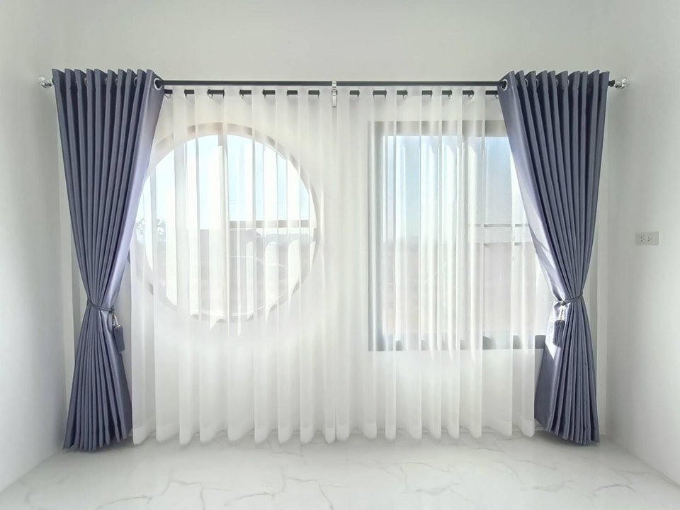 custom made eyelet curtains with blackout and sheer fabric in dubai by window curtains shop