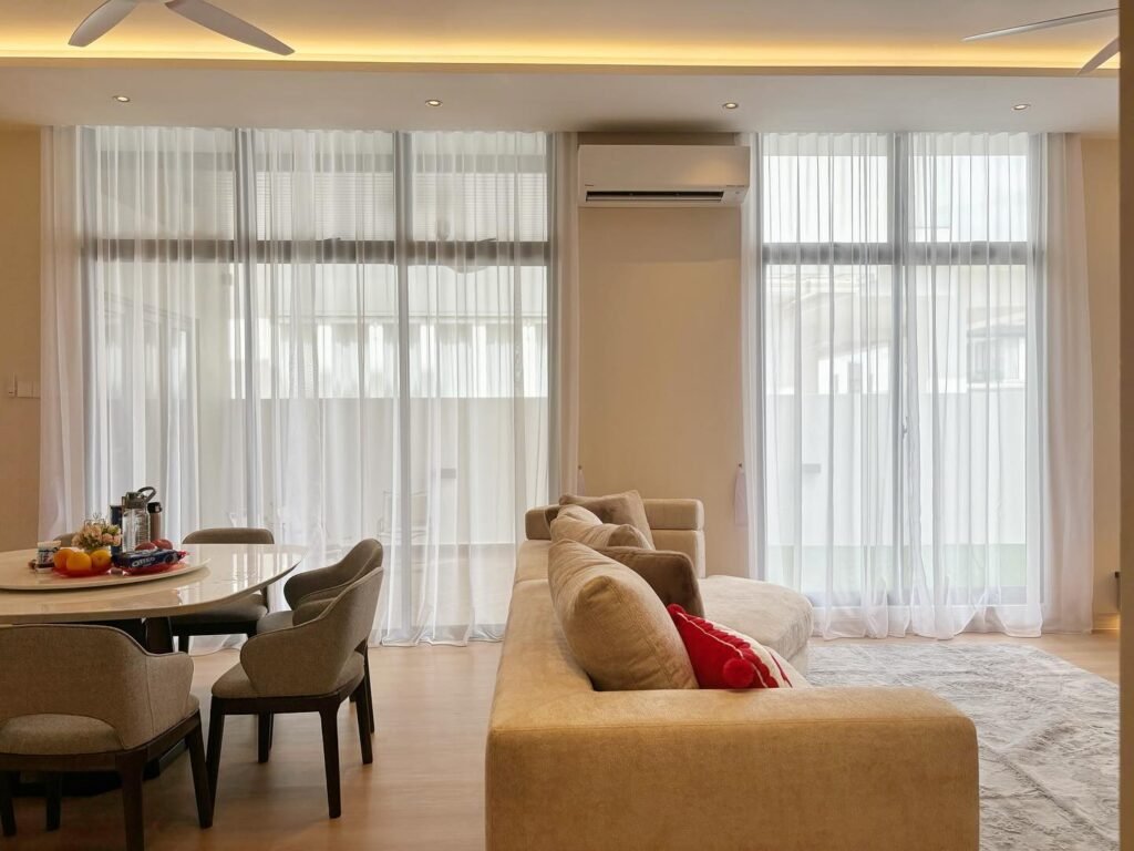 motorized curtains for living room in dubai